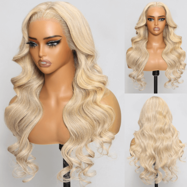Extra 70% Off Sunber Layered Cut Dusty Blonde Body Wave Pre-Everything 13X4 Frontal Human Hair Wigs - 22