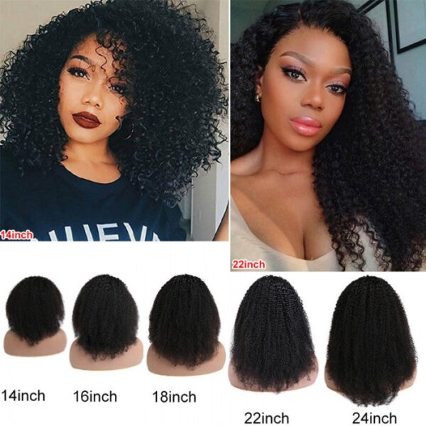 Flash Sale 0 Off Sunber Afro Kinky Curly 5x5 HD Transparent Lace Closure Wig 180% Density Glueless Human Hair Wig - 28