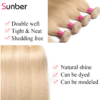 Sunber Hair 3 Bundles 613 Blonde Straight Human Hair Weaves With 4X4 Lace Closure - 12 12 12+10