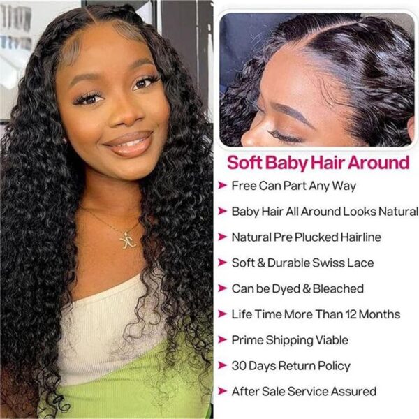 Natural Color Curly Wig 4x4/13x4/13x6 Transparent Pre Cut Lace Wigs 180% Density - 13x4 Lace / No / 22inch