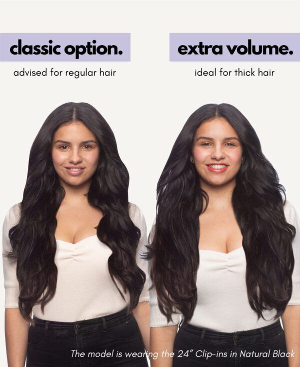 clip-in hair extensions #1b-6 dark highlights. - 24" / Extra Volume