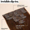 invisible clip-in hair extensions #1b-6 dark highlights. - 16" / Classic