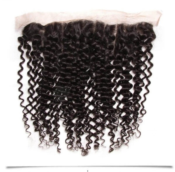 Sunber Hair Indian Curly Hair Lace Frontal with 3 Bundles, 100% Virgin Human Hair Extensions Wefts - 20 22 24+16 / 13*4 Lace Frontal