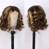 Short Glueless Body Wave Bob Wig 4x4/13x4 Lace Front Human Hair With Breathable Cap - 13x4 Lace / Brown Highlight / 12inch