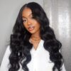 Natural Black Body Wave 13x4 HD Lace Front Wigs 180% Density 100% Human Hair - 13x4 Lace / 24inch