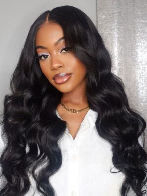Natural Black Body Wave 13x4 HD Lace Front Wigs 180% Density 100% Human Hair - 13x4 Lace / 24inch
