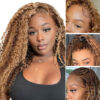 Highlight Color Water Wave Wig 180% Density 4x4 Lace Frontal HD Lace Wig - 4x4 Lace / NO / 22inch