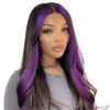 Midnight Dark Purple With Black Ombre Color Lace Wig Body Wave Wig 180% Density - 4x4 Lace / Yes（+） / 22inch