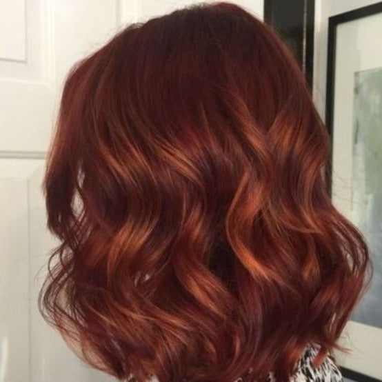 #33 Reddish Brown Body Wave Hair HD Lace 180% Density Short Bob Human Hair Wig - 4x4 Lace / 180% / 12inch