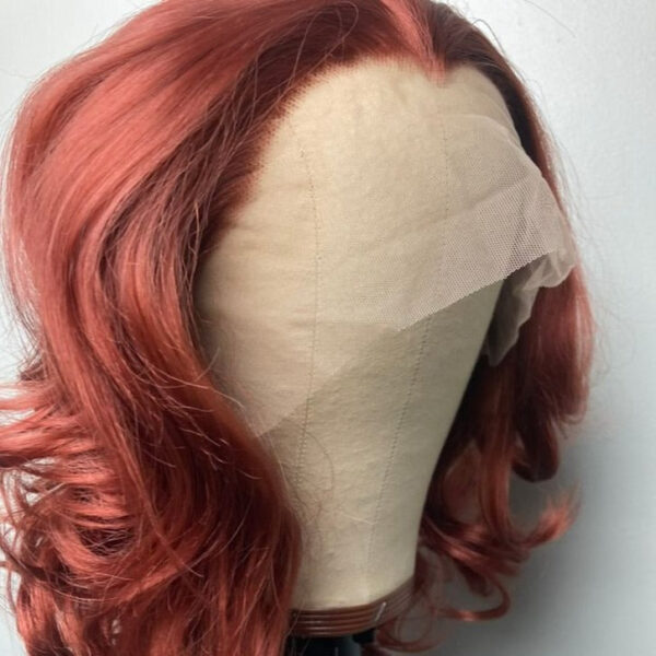 #33 Reddish Brown Body Wave Hair HD Lace 180% Density Short Bob Human Hair Wig - 4x4 Lace / 180% / 12inch