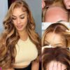 Honey Blonde Highlight Glueless Wig Body Wave 4x4 Closure Lace Front Wigs 100% Virgin Human Hair Wigs - 13x4 Lace / 20inch