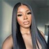 Pre-Cut Glueless Wig Natual Black Straight Human Hair Beginner Wear & Go Wigs - 4x4 Lace / 150% / 22 inch