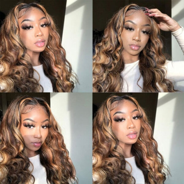 Extra 70% OFF| Sunber Body Wave Honey Blonde Highlights 7x5 Pre-Cut Lace Closure Human Hair Wig - 16 / 13x4 Pre Everything