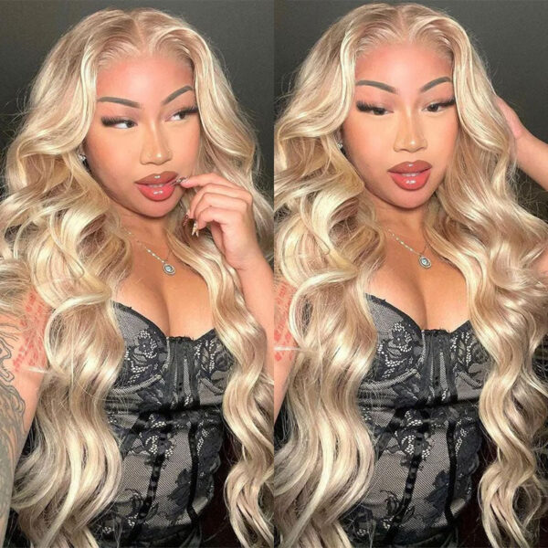Extra 70% Off Sunber Layered Cut Dusty Blonde Body Wave Pre-Everything 13X4 Frontal Human Hair Wigs - 22