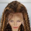 4/27 Honey Blonde With Brown Wig 360 Lace Curly Human Hair Wig 150% Density - 360 Lace / 180% / 16inch