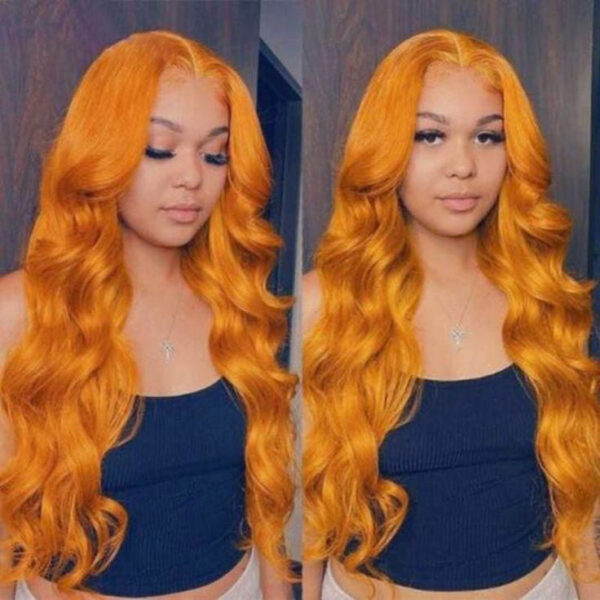 Glueless Wig Ginger Wig 13x4 Transparent HD Lace Front Wigs Body Wave Wig - 13x4 Lace / 150% / 28inch