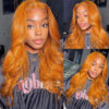 Glueless Wig Ginger Wig 13x4 Transparent HD Lace Front Wigs Body Wave Wig - 13x4 Lace / 150% / 28inch