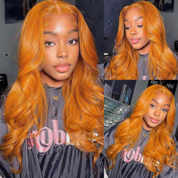 Glueless Wig Ginger Wig 13x4 Transparent HD Lace Front Wigs Body Wave Wig - 13x4 Lace / 150% / 28inch