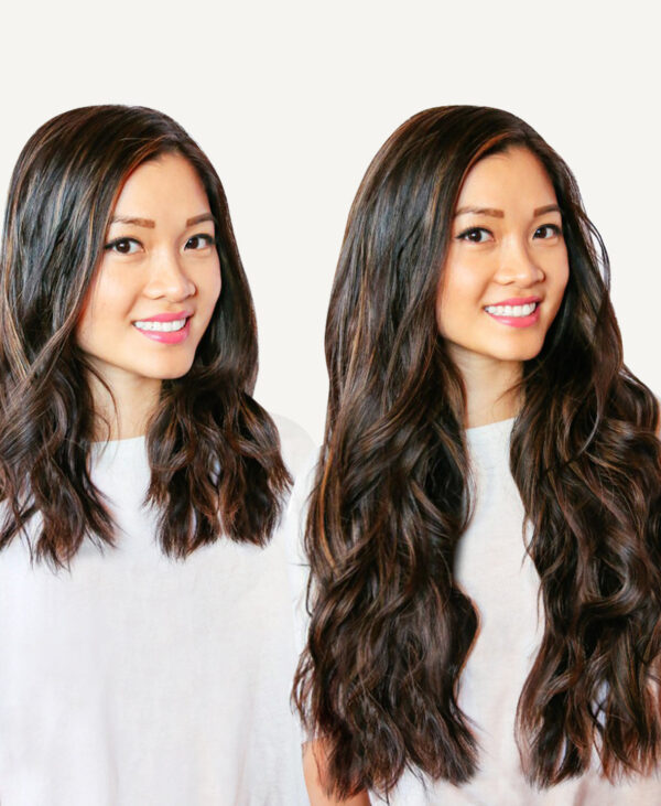 clip-in hair extensions #1b-6 dark highlights. - 24" / Extra Volume