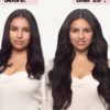 invisible clip-in hair extensions #1b natural black. - 24" / Extra Volume