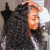 Sunber Water Wave Glueless Headband Wig Human Hair Natural Color 180% Density - 18