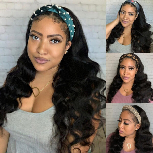 Sunber Amber Ansah Recommend Zero Skill Body Wave Headband Wigs Wear & Go Glueless Human Hair Wigs - 22 / Natural Black