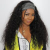 Sunber Water Wave Glueless Headband Wig Human Hair Natural Color 180% Density - 18