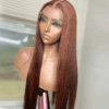 Chestnut Brown Color Wig 13x6 HD Lace Front Wig Pre-plucked Straight #4 Color Human Hair Wig - 13x6 Lace / 180% / 28inch