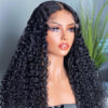 Natural Black Curly Wig 4x4/13x4/13x6 Transparent Lace Front Wigs Water Wave Human Hair - 13x4 Lace / Yes（+） / 22inch