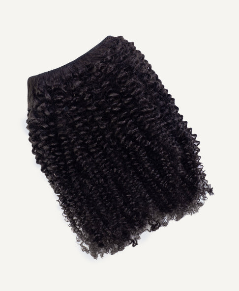 kink-1 kinky (4A curls) clip-in extensions #1 jet black. - 24" / Regular / Classic