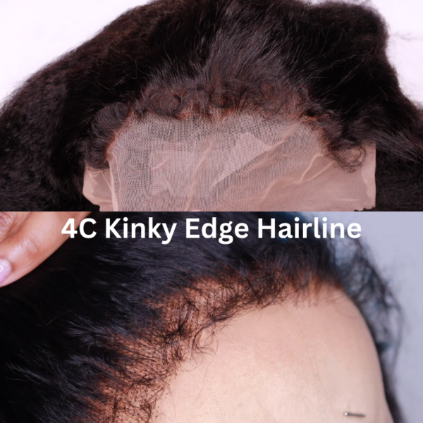 Sunber Kinky Straight Glueless Wig Invisible 5*5 HD Lace Wig Human Hair - 24 / 5*5 HD Lace-180% Density