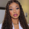 #1B/30 Highlight Color Wigs Curly HD Lace Front 13x4 Lace 180% Density Human Hair Wig - 13x6 Lace / No / 30inch