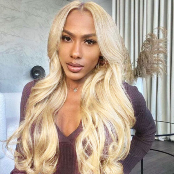 Extra 70% Off Sunber Layered Cut Dusty Blonde Body Wave Pre-Everything 13X4 Frontal Human Hair Wigs - 22