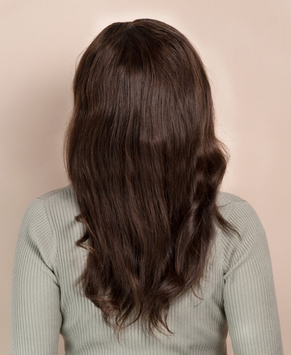 front lace human wig - 18" medium brown.