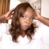 front lace human wig - 14" light brown.