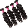 Sunber Hair Peruvian Virgin Natural Wave Hair 3 Bundles with Lace Frontal, 100% Human Virgin Hair - 12 12 12+12 / 13*4 Lace Frontal