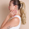 vegan fiber bouncy ponytail - blonde highlights 18".