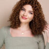 Curly Human Wig - 12” Caramel Balayage.