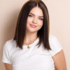 long bob human wig - 12" dark highlights.