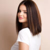 long bob human wig - 12" dark highlights.