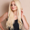 front lace human wig - 24" platinum blonde.