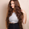 vegan fiber mermaid waves wig 32" caramel balayage.