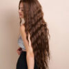 vegan fiber mermaid waves wig 32" caramel balayage.