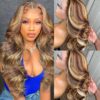 #5/27 Highlight Honey Blonde Wig Highlight Color Body Wave 4x4/13x4/13x6 Lace Wig - 13x4 Lace / Yes / 20inch