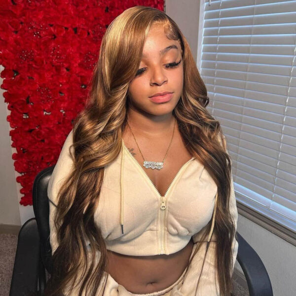 Faba Honey Blonde Wig Piano Color Body Wave Wig 360 HD Lace Front Wig - 360 Lace / 150% / 28inch