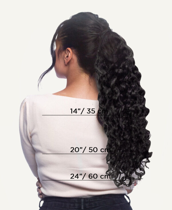 curly ponytail - #1b natural black. - 14 inches