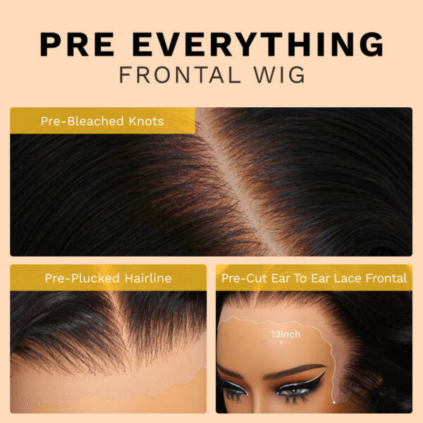 0 OFF Sunber Kinky Straight 13*4 Pre-Everything Wig Ginger Copper Red Highlight Lace Front Wigs - 22 / 13x4 Lace-Kinky Straight