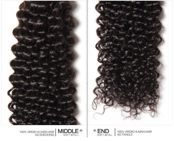Malaysian Curly Hair Weave 3 Bundles with 13*4 Lace Frontal 100% Virgin Hair Extensions - 22 24 26+20