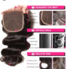 Virgin Malaysian Hair Extensions - Body Wave 4 Bundles With 4*4 Lace Closure, Tangle Free, Natural Black, No Shedding - 10 12 14 16+10