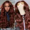 Body Wave Wig 150% Density Reddish Brown Wig 360 Lace Wigs Human Hair Wig - 360 Lace / 150% / 30inch
